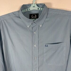 Cinch Shirt Mens Large Blue Button Down Western Long Sleeve Cowboy Performance